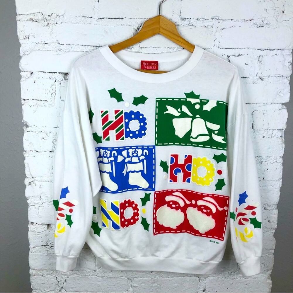 Vintage 90's Holiday Puff Paint Sweatshirt